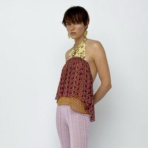 Zara Stylish Multicolor Halter Top size small